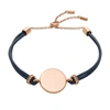 Fossil Women's Elliott Rose Gold-tone Stainless Steel Leather Bracelet In Gold