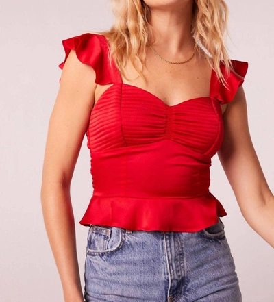 Band Of The Free Cherry Bomb Red Quilted Peplum Top