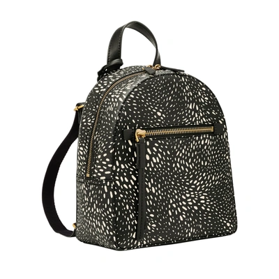 Fossil Women's Megan Printed Polyurethane Small Backpack In Black