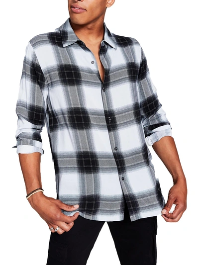 And Now This Mens Plaid Collared Button-down Shirt In Grey