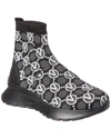 Valentino By Mario Valentino Clarissa Monogram Sock Sneaker In Black