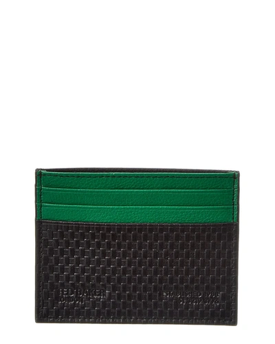 Ted Baker Dirk Texture Leather Card Holder In Green