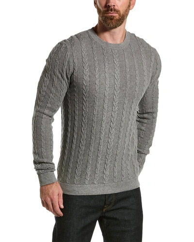 Loft 604 Cable Crewneck Sweater In Grey