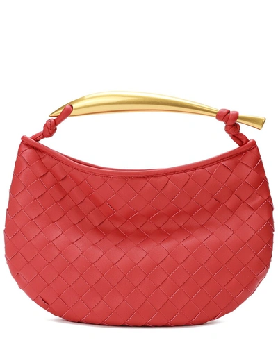 Tiffany & Fred Paris Woven Leather Top Handle Clutch In Red