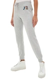 JUICY COUTURE FRENCH TERRY SEQUIN TRIM JOGGER IN HEATHER GREY