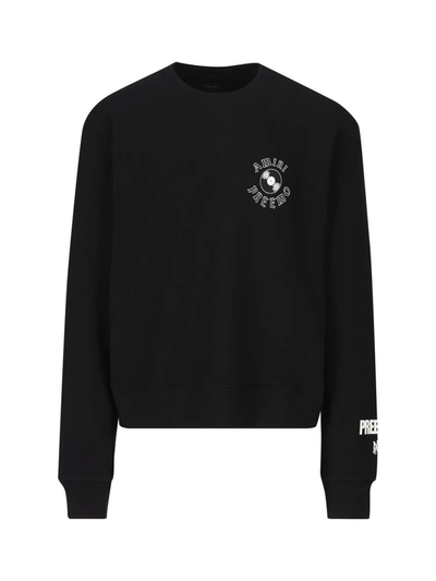 Amiri Logo Printed Crewneck Sweatshirt In Black