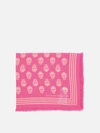 Alexander Mcqueen Silk Skull Print Scarf In Pink