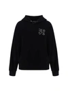 Palm Angels Stylish Black Embroidered Cotton Hoodie For Men In Blackblack