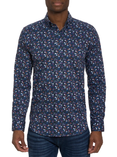 Robert Graham Egger Long Sleeve Knit Button Down Shirt In Multi