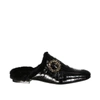 Eleventy Leather Fur Mules In Black