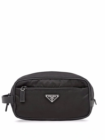 Prada Re-nylon Wash Bag In Black