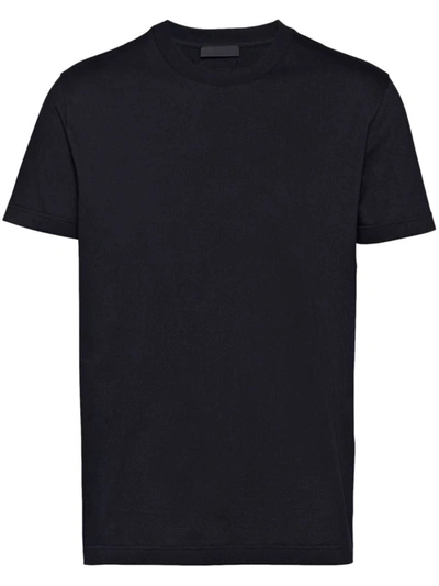 Prada Triangle-logo Short-sleeve T-shirt In Schwarz