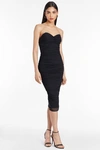 Amanda Uprichard Strapless Lopez Midi Dress In Mesh Black In Black