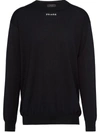 PRADA PRADA INTARSIA-LOGO CASHMERE JUMPER