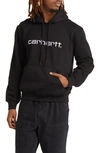 Carhartt Embroidered-logo Long-sleeve Hoodie In Black