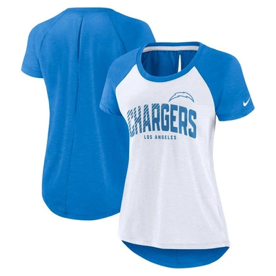 Nike Los Angeles Chargers Fashion  Women's Nfl Top In White,heather Powder Blue