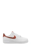 Nike White & Orange Air Force 1 '07 Sneakers In White/ Rugged Orange