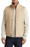 Brooks Brothers Water Repellent Diamond Quilted Vest | Light Beige | Size Xs