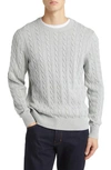 Brooks Brothers Supima Cotton Cable Crewneck Sweater | Grey | Size Xs
