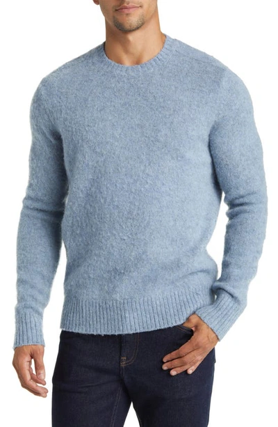 Brooks Brothers Brushed Wool Raglan Crewneck Sweater | Light Blue 