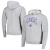 League Collegiate Wear Heather Gray Kansas Jayhawks Tall Arch Essential Pullover Hoodie In Heather Gray