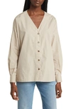 CLOSED BUTTON FRONT ORGANIC COTTON SHIRT