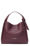 Kate Spade Knott Pebbled Leather Crossbody Tote In Deep Cherry