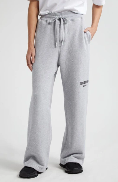Dolce & Gabbana Cotton Track Trousers In Grey Melange
