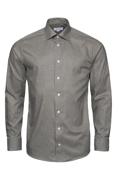 Eton Flannel Slim-fit Wrinkle-free Cotton Shirt In Medium Gray