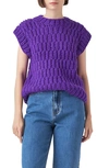 ENGLISH FACTORY CHUNKY CAP SLEEVE SWEATER