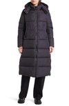 SAVE THE DUCK COLETTE QUILTED LONG PUFFER COAT WITH DETACHABLE HOOD