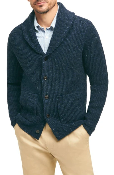 Brooks Brothers Merino Shawl Collar Cardigan | Navy | Size Large