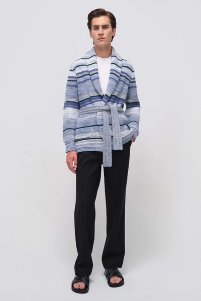 Jonathan Simkhai Keenan Cardigan In Blue Space Dye