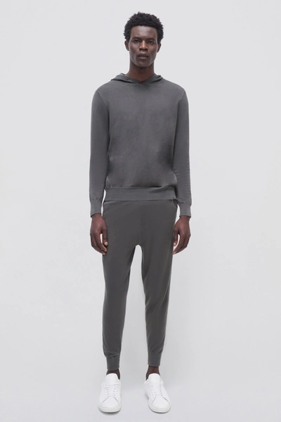 Jonathan Simkhai Cotton Hoodie In Charcoal Grey