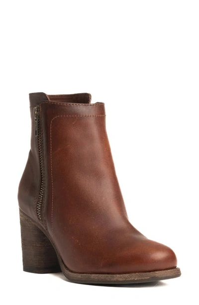Frye Addie Leather Dual-zip Ankle Boots In Cognac