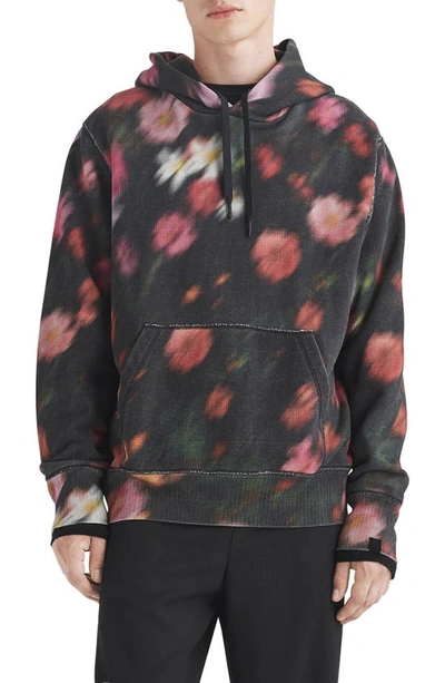 Rag & Bone Men's Floral Cotton Relaxed-fit Hoodie In Black Floral