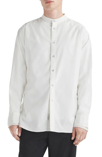 Rag & Bone Landon Oversize Band Collar Button-up Shirt In Navystrp