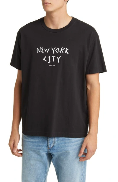 Rag & Bone Rbny Graphic T-shirt In Black