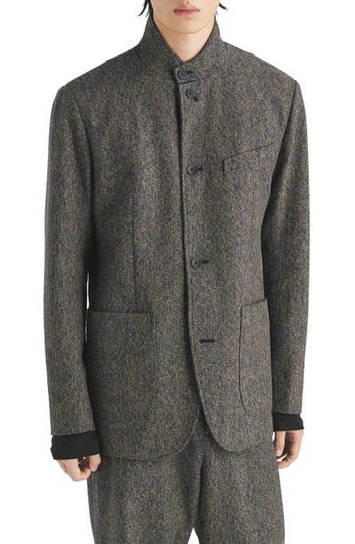 Rag & Bone Parker Mélange Tweed Cotton Blazer In Navy Melage