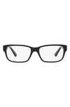 Prada 56mm Rectangular Optical Glasses In Black