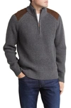 Brooks Brothers Lambswool Ribbed Half-zip Military Sweater | Grey | Size Xl