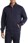 Brooks Brothers Cotton French Terry Half-zip Sweatshirt | Navy | Size Large