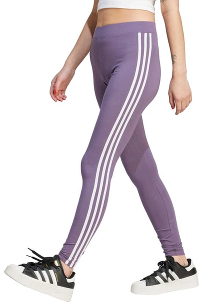 Adidas Originals Women's Train Essentials 3-stripes 7/8 Leggings In Shadow Violet