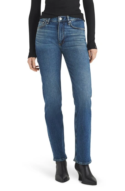 Rag & Bone Harlow Mid Rise Straight Leg Jeans In Blue