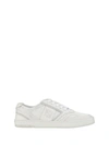 FENDI WHITE CALF LEATHER LOW TOP SNEAKERS