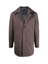 Herno Men's Carcoat Gore With Detachable Hood In Brown
