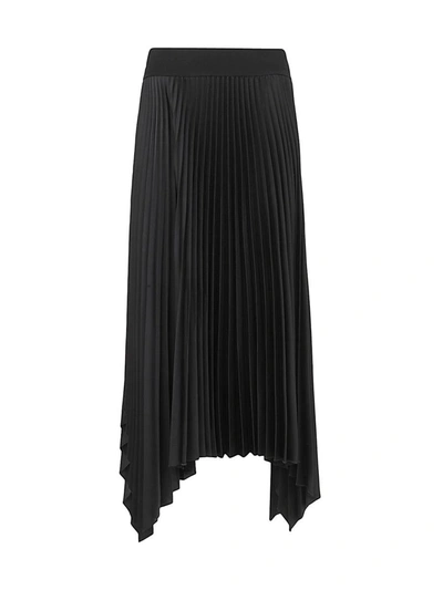 Joseph Pleated Handkerchief Hem Skirt In Black