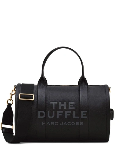 Marc Jacobs The Large Duffle 皮质手提旅行袋 In Black