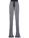 Prada Black Semi-sheer Flared Trousers In Nero