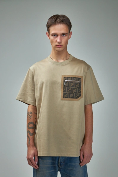 Fendi T-shirt In Beige